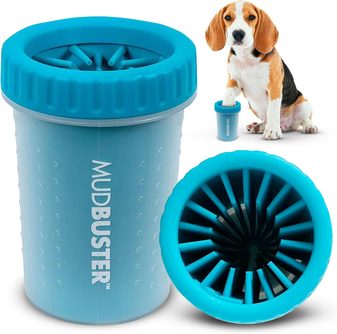 Dexas MudBuster Portable Dog Paw Cleaner, Medium, Blue - Effective Pet Cleaning Solution