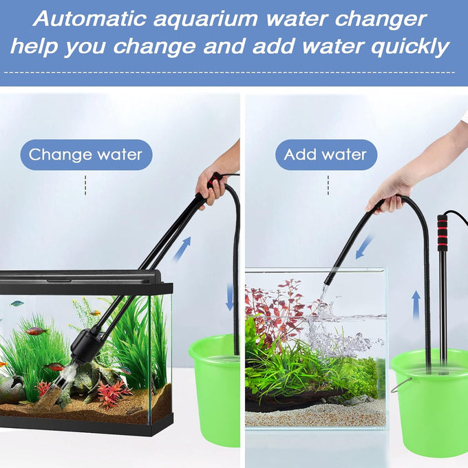 aqqa 6 in 1 automatic fish tank cleaning kit gravel vacuum for aquarium 320gph 20w