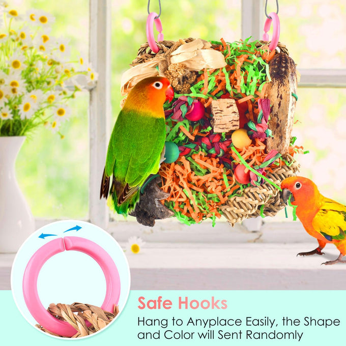 katumo bird toys parakeet grass mat foraging toy parrot shredding hanging for cockatiel lovebird parakeet budgie