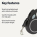 Amazon Basics Retractable Dog Leash with Quick-Lock Function, 50% Recycled Materials, Reflective Threads, Suitable for Small to Large Dogs