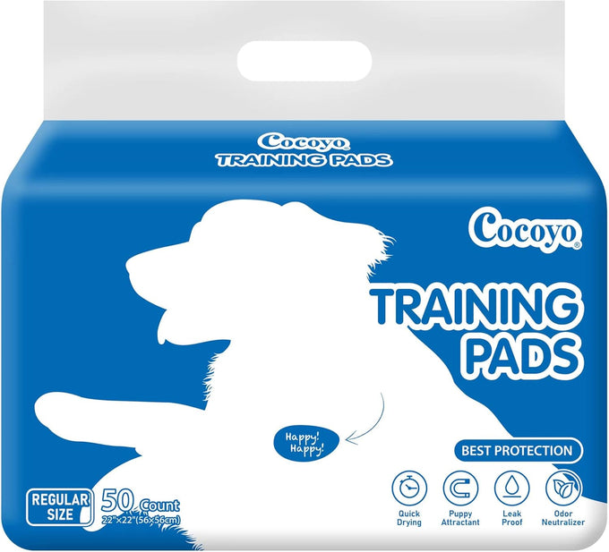 COCOYO best value 22x22 dog training pads 50 count, super absorbent puppy pee pads for all stages of dog potty training, white