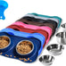 hubulk pet dog food and water bowls set with non-slip silicone mat and pet food scoop, pink, small