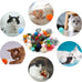 60-piece assorted cat toy set with kitten, mouse, crinkle, and pom pom balls