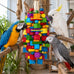 Natural Wood XL Parrot Toy, 20 in Stainless Steel Chain Hanging for Macaws, Cockatoos, African Greys, and Large Parrots