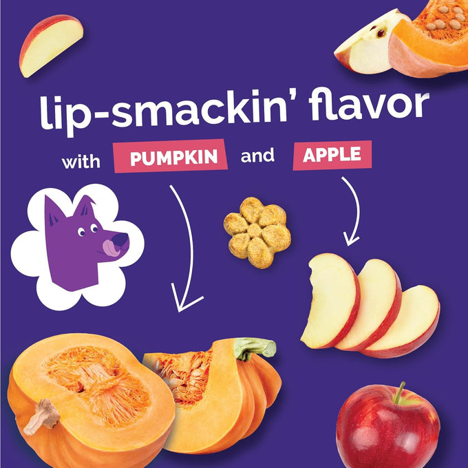 Fruitables Baked Dog Treats, Low Calorie, No Wheat, Corn or Soy, Made in the USA, Pumpkin and Apple Flavor, 12oz