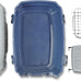 Amazon Basics sturdy gray and blue pet travel carrier for dogs and cats, 22.8"L x 15"W x 13"H