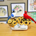 Lwingflyer 3pcs artificial birds realistic red cardinal blue jay yellow goldfinch with wire feet assorted ornaments for xmas tree decoration and crafts