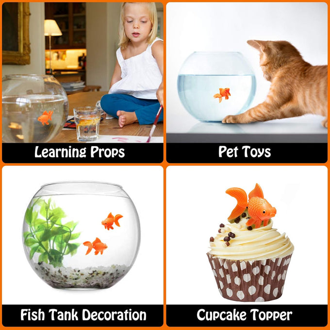 Sumind 30 Pieces Floating Artificial Orange Goldfish for Aquarium Tank Decorations and Ornaments