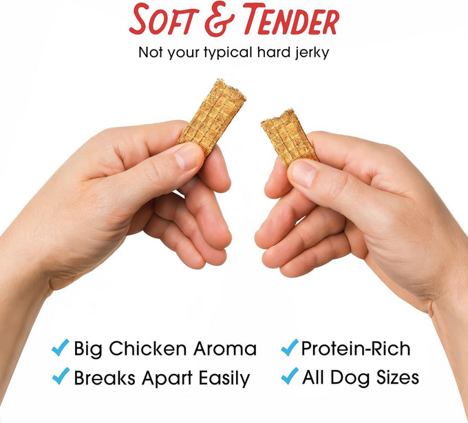Farmland Traditions premium USA-raised chicken jerky dog treats, human-grade, no antibiotics, 1 pound bag