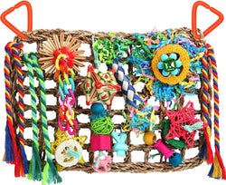 yixund handmade seagrass wall bird toys for parakeets cockatiel conures lovebirds
