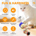 blue rotating interactive cat toy with voice recordable auto rolling pet toy for indoor cats & small dogs