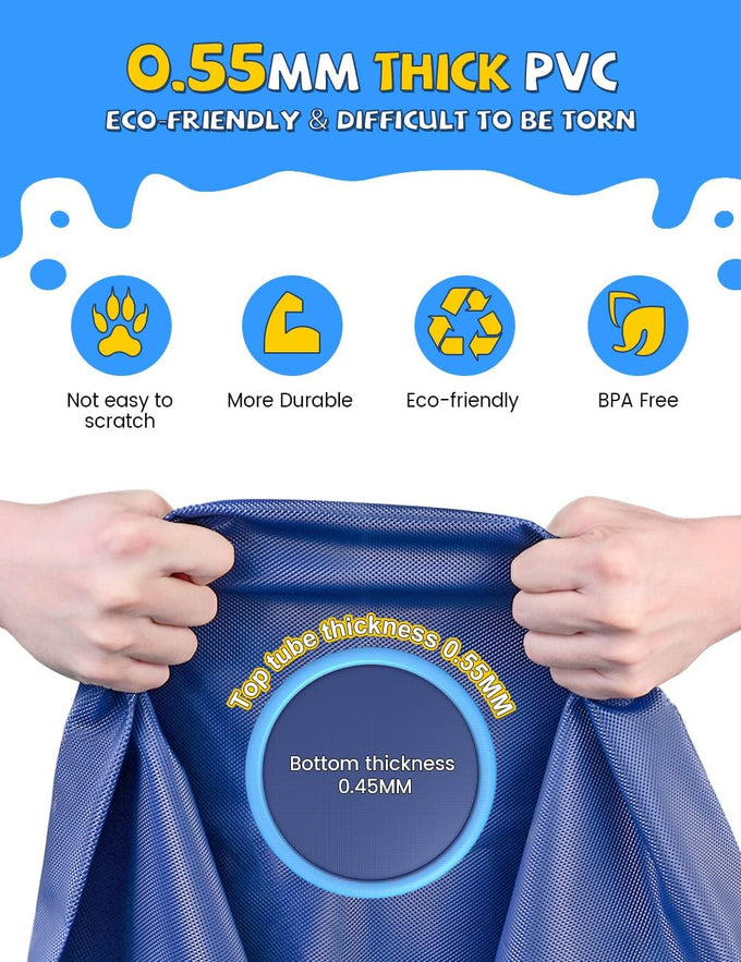 Vistop 67" Non-Slip Splash Pad for Kids and Dogs with Thickened Sprinkler Pool and Fun Fountain Play Mat