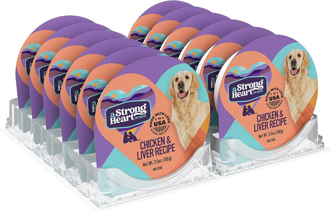 A Strong Heart Wet Dog Food, Chicken & Liver, 3.5oz Cups (12 Pack)