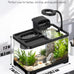 Pawfly 2-gallon betta fish tank kit, small aquarium starter kit with 6w led light, 65gph filter and siphon vacuum water changer