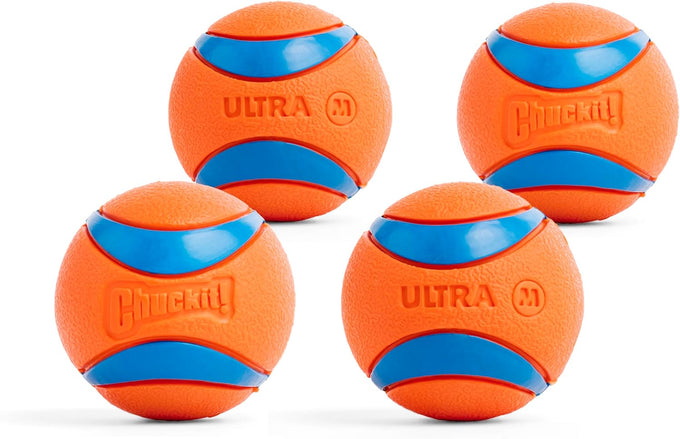 Chuckit! Ultra Squeaker Balls for Medium Dogs, Durable Rubber, Floating Water Pet Toys, Pack of 2, 2.5" Diameter