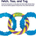 Petstages Dental Links Dog Chew Toy for puppies and adult strong chewers, 8.5" x 4" x 1" rope texture