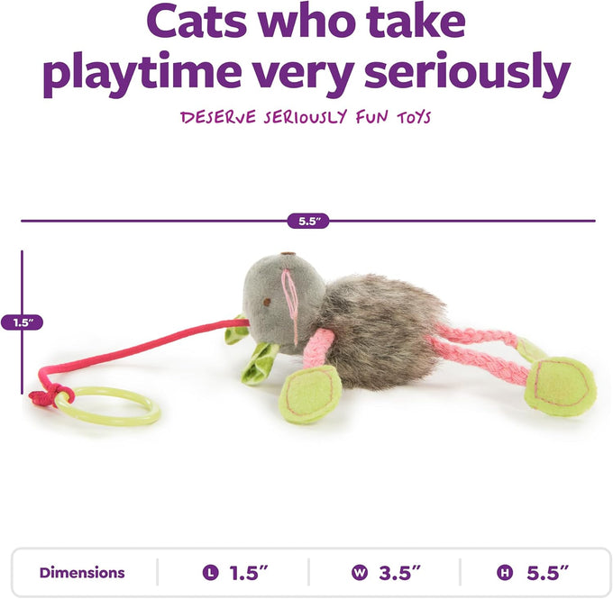 SmartyKat multi color 3 count bouncy mouse dangler plush cat toys interactive play stimulation