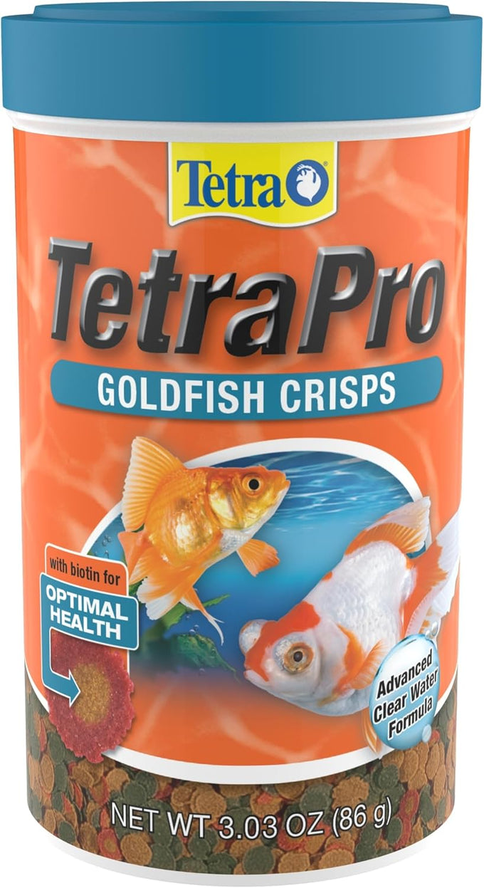 Tetra TetraPro Goldfish Crisps Fish Food, 3.03 oz, biotin enhanced for optimal health