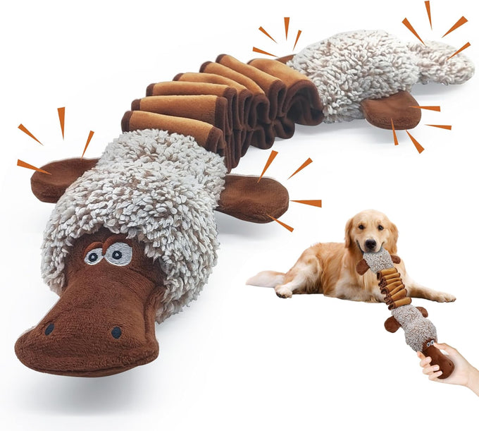 BuyPow Monkey Squeaky Dog Chew Toys, Interactive Tug of War Puppy Toys for Small, Medium, Large Dogs Soft and Durable