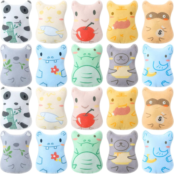 gejoy 20 pack catnip toys for indoor cats plush kitten chew toys catnip interactive safe