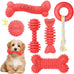 6 pack cute pink small dog toys for puppies, upgraded soft durable chew toys for small dogs