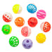 Fashion's Talk 12PCS Value Pack Plastic Ball Cat Toys Lattice Balls with Bell Jingle Kitten Toy, 6 Styles, 1.5"