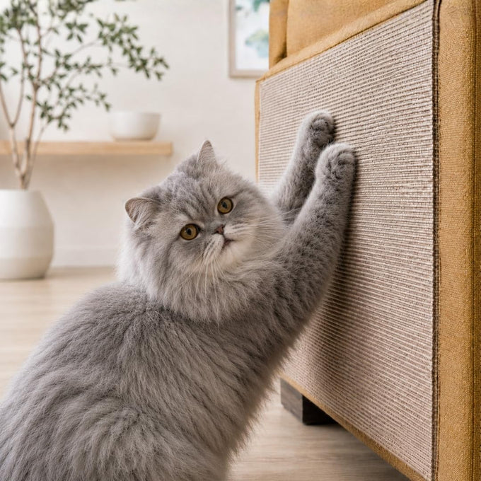 Best Pet Supplies Catify Beige Cat Scratcher, Peel & Stick, Claw Safe, Furniture Saver, Indoor Play, Natural Cat Behaviors, Heavy Duty, L: 39"