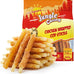 jungle calling 35-count rawhide free dog treats, 4.5-inch chicken wrapped cod sticks for small to medium dogs