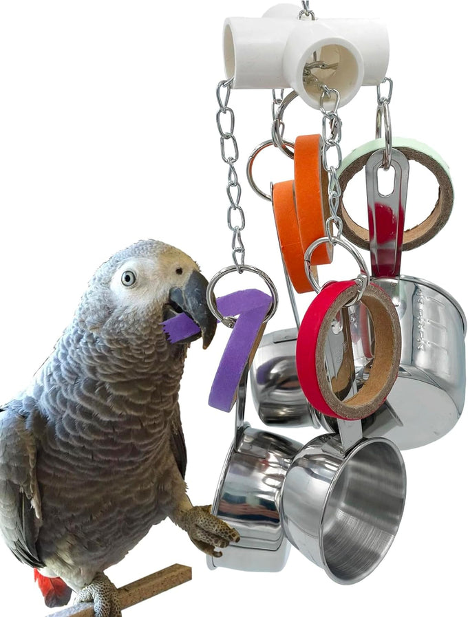 durable stainless steel parrot toys for medium birds amazons african greys eclectus
