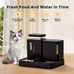 zomisia automatic cat feeder and water dispenser set with 180 degree rotatable for small dogs and cats black 0.8 gallon x 2