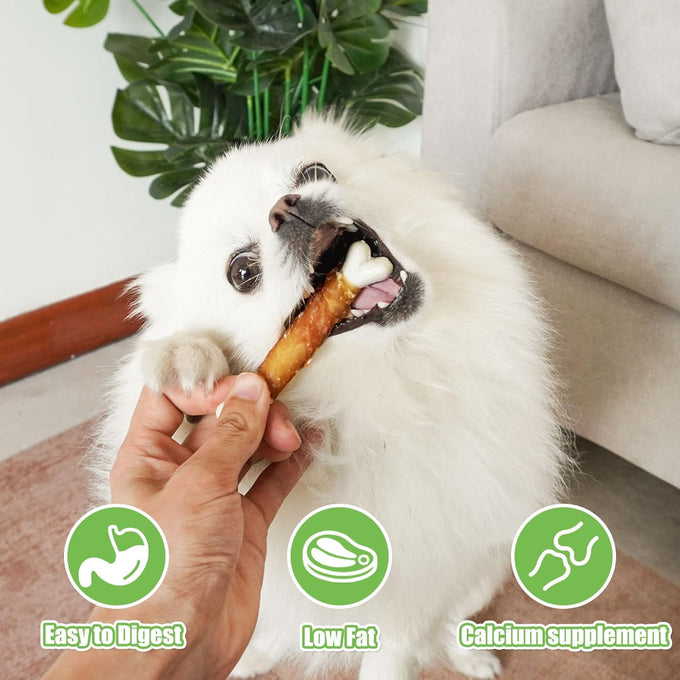 MON2SUN 4-Inch Chicken Wrapped Calcium Bones, 10oz for Puppies & Small Dogs