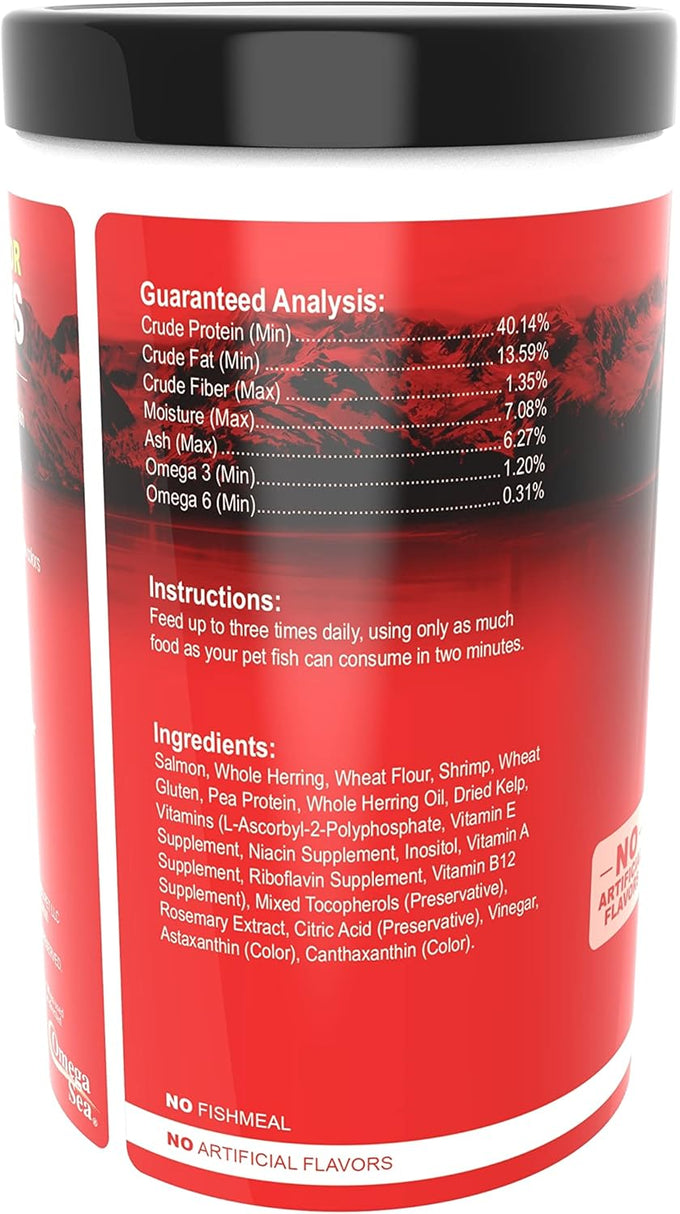 Omega One Super Color Flakes 5.3 oz fish food with natural color boosters and omega 3 & 6 HUFA's