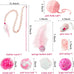 mallmall6 10pcs cat toy set interactive cat toys pack feather teaser wand cat springs mice crinkle balls pink