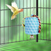 African Grey, Amazon Parrot, and Cockatiel beak grinder toy with bells for cage