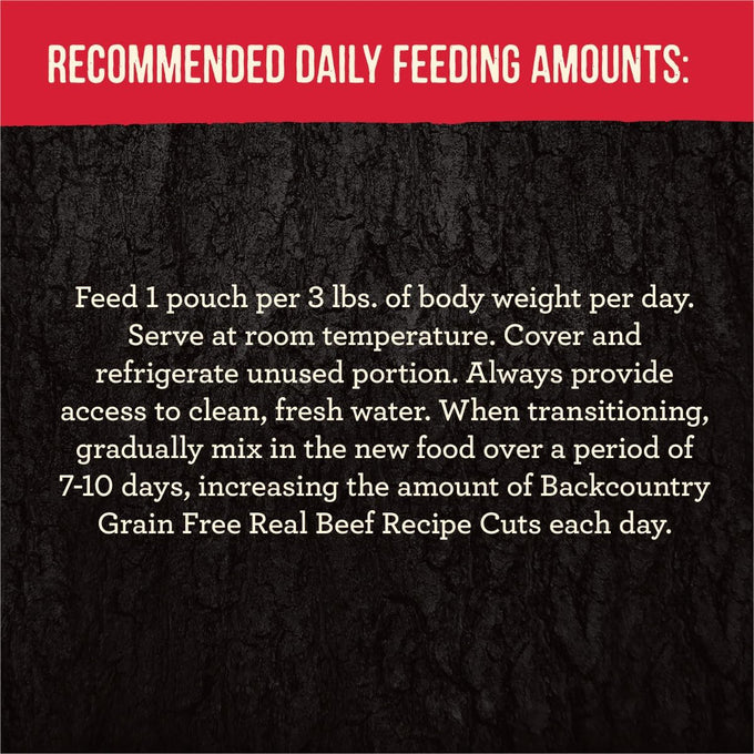 Merrick Backcountry grain free beef recipe morsels in gravy, 24 pouches, 3 oz each, high protein wet cat food