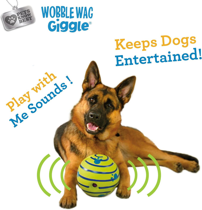 Pets Know Best Wobble Wag Giggle Ball 5.5" Interactive Dog Toy with Giggle Sounds