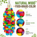 Natural Wood XL Parrot Toy, 20 in Stainless Steel Chain Hanging for Macaws, Cockatoos, African Greys, and Large Parrots
