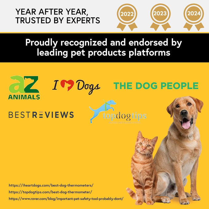 iProven pet thermometer with flexible tip, accurate readings in 20 seconds, waterproof and veterinary supply, DTK-117Y