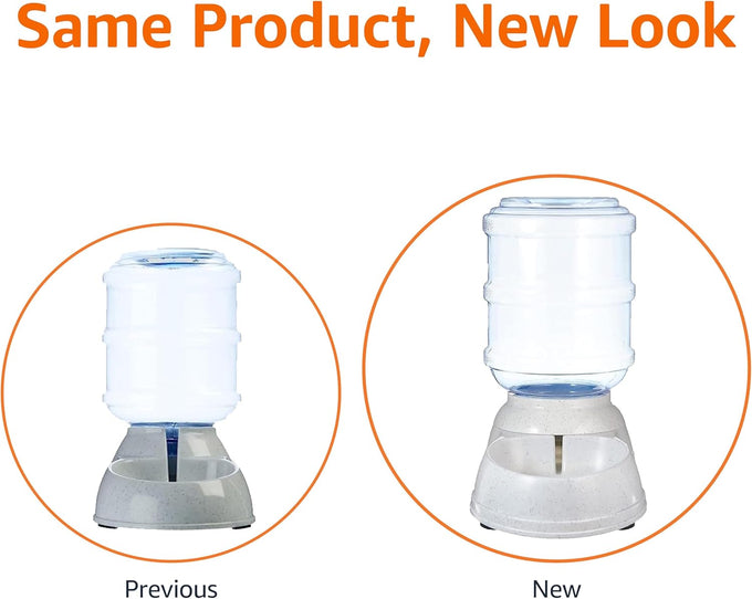 Amazon Basics 1 Gallon Gravity Pet Water Dispenser, Small, Easy to Clean, Gray, for Cat and Dog