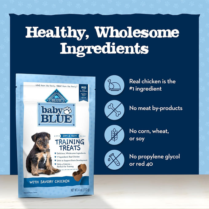Blue Buffalo Baby Blue Training Treats Natural Puppy Soft Dog Treats Savory Chicken 4-oz Bag