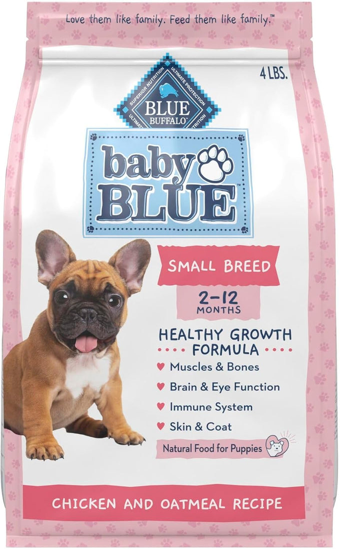 Blue Buffalo Baby Blue Small Breed Puppy Dry Dog Food, Chicken & Oatmeal, 4lb