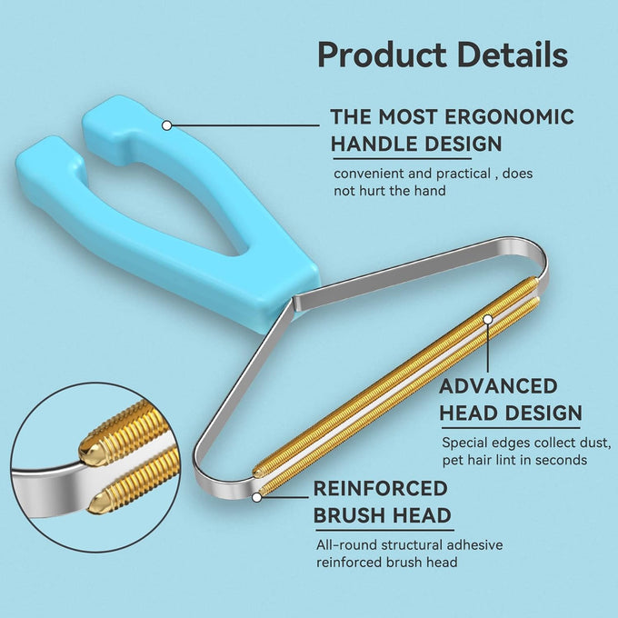 Copper Pet Hair Remover and Plastic Fabric Shaver for Carpets, Sofas, and Pet Beds