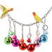 Oooct colorful parrot wind chime bird toy hanging chewing accessory for small to medium birds budgie conures parakeets cockatiels rats