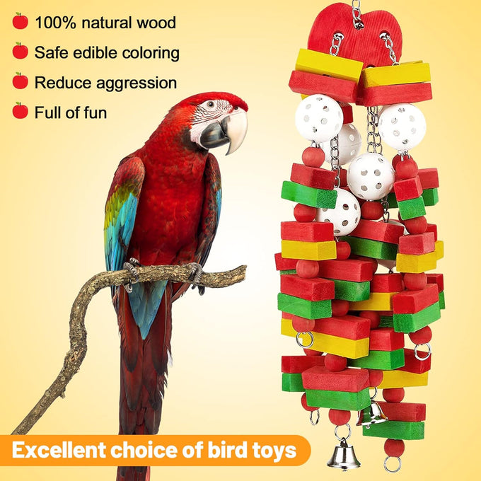 Mewtogo Large Bird Chewing Toy for Macaws, African Greys, and Amazon Parrots - 22inch Chain Toy