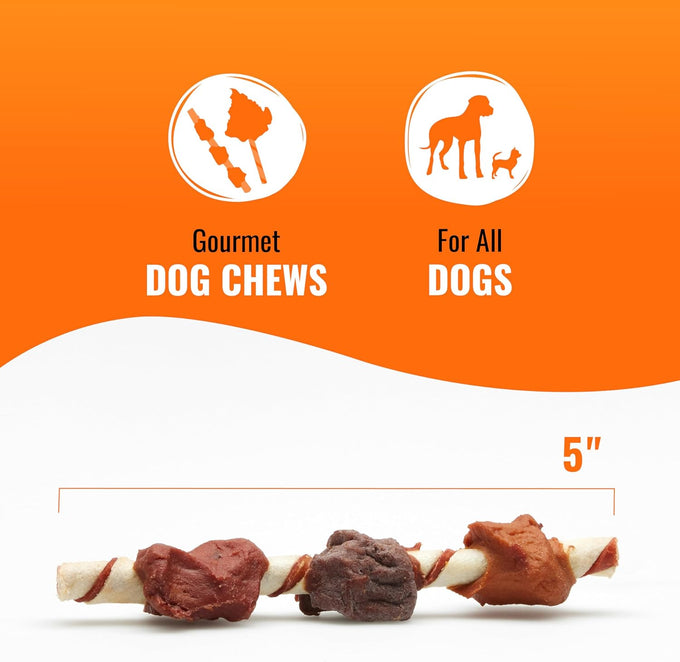 Good 'n' Fun Triple Flavor Kabobs Dog Chews, 24 Ounces, Beef Hide, Chicken, Pork Hide, Duck, Chicken Liver