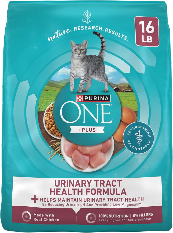 purina one high protein dry cat food urinary tract health formula 16 lb bag