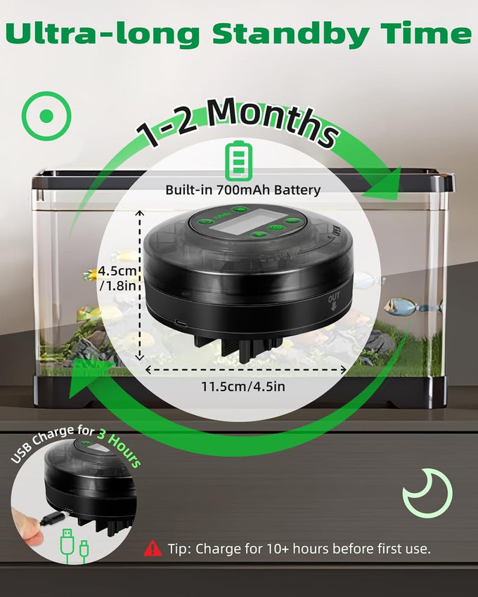 papettly automatic fish feeder for aquarium with 15 compartments usb lcd display timer vacation holiday