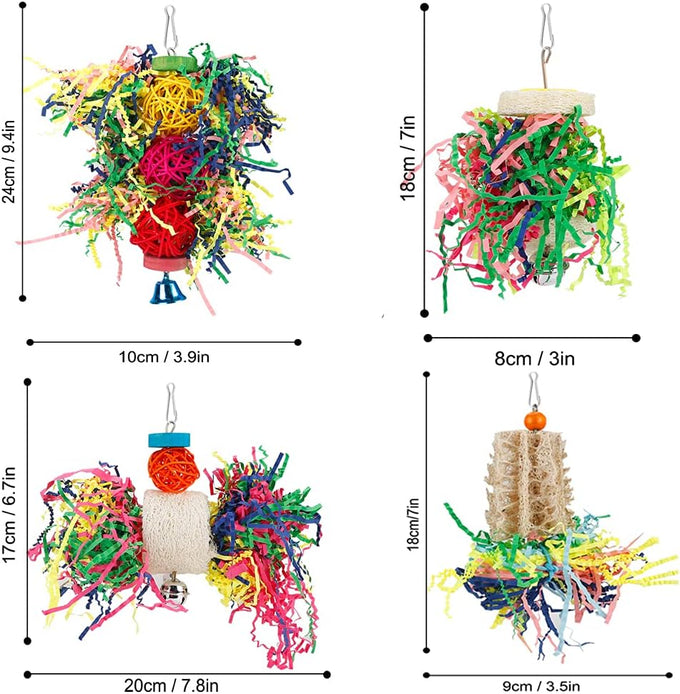 loofah bird shredding toy for parakeet conure cockatiel budgies lovebird parrotlet cage accessories