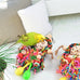 Bissap conure toys, 2pc bird parrot foraging shredder hanging toys with sola balls for small parrots, parakeets, conures, and cockatiels.