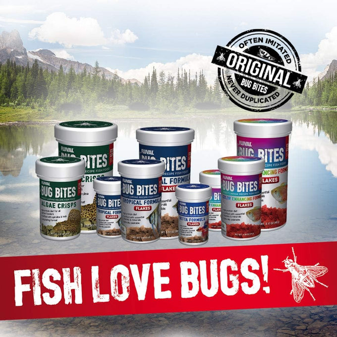 Fluval Bug Bites Tropical Fish Food, 3.17 oz, A7332, Brown Flakes for Small to Medium Sized Fish